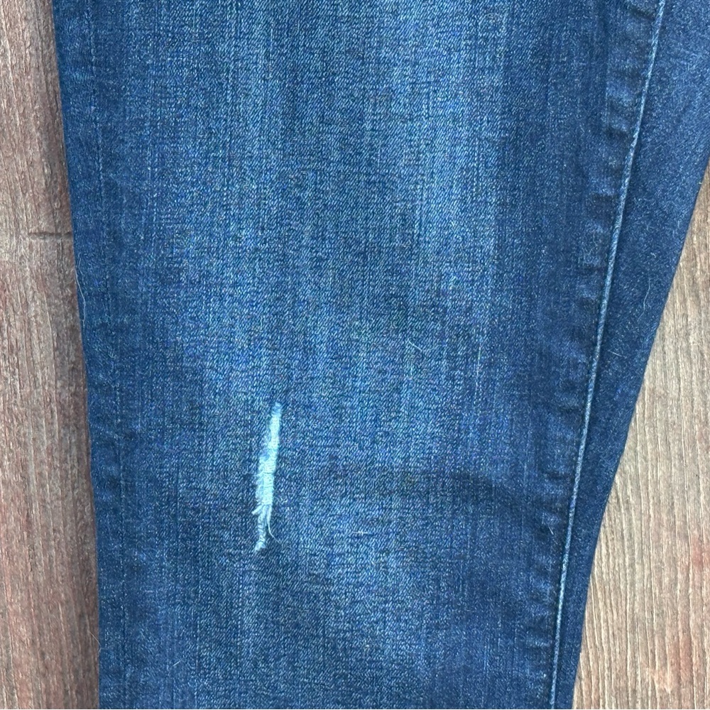 Loft Women’s Dark Blue Distressed Skinny Jeans - Classic Slim Fit Size 4/27 - Picture 5 of 16